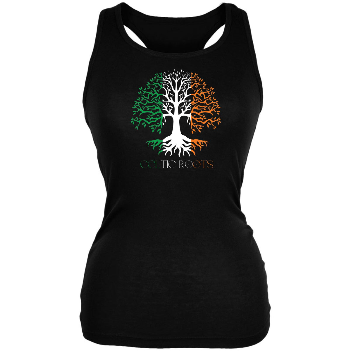 St Patricks Day Celtic Roots Irish Flag Tree of Life Juniors Soft Tank Top