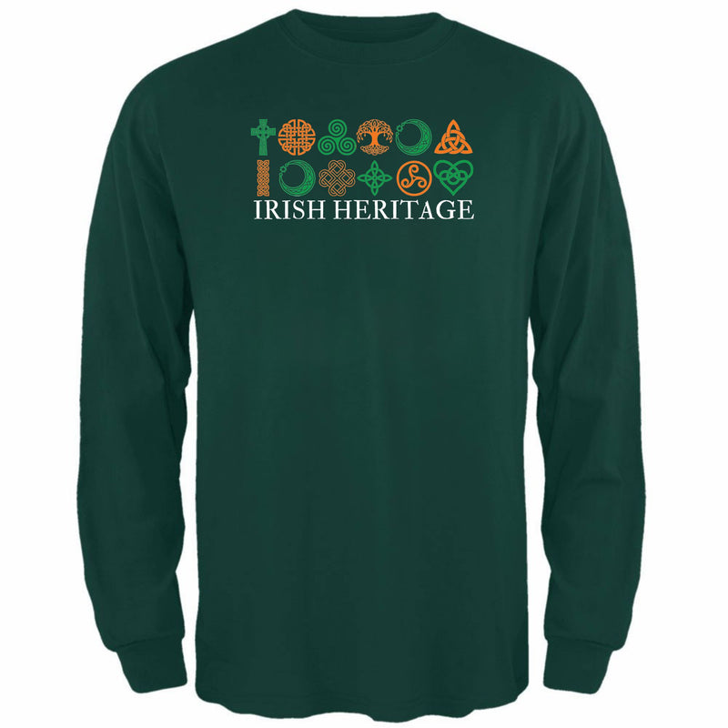 St Patricks Day Celtic Heritage Irish Flag Celtic Symbols Mens Long Sleeve T Shirt