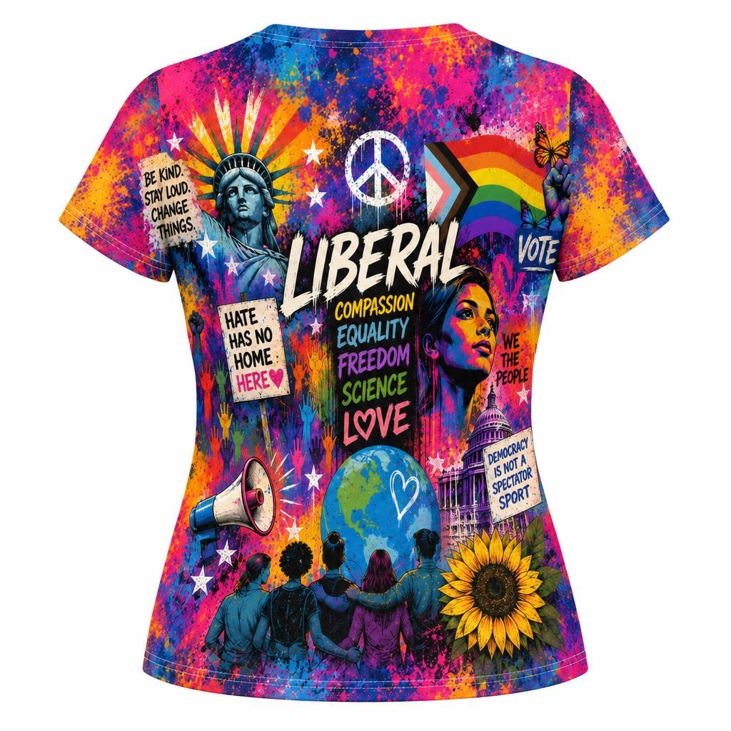 Liberal Pride Collage All Over Women's T-Shirt