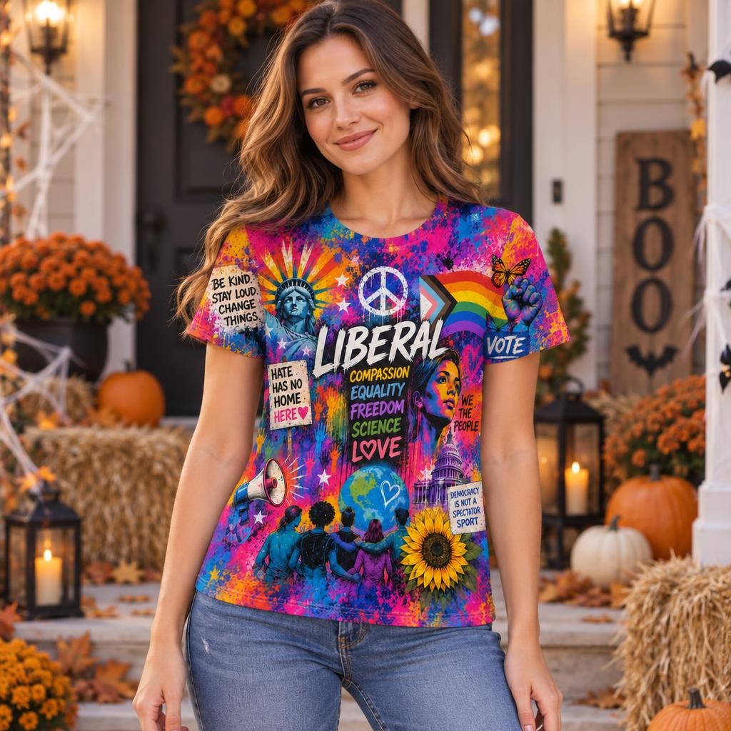 Liberal Pride Collage All Over Women's T-Shirt