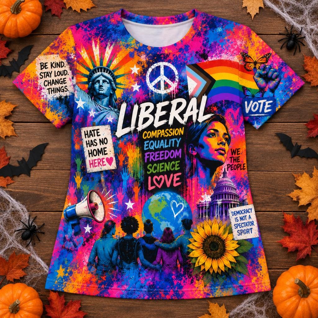 Liberal Pride Collage All Over Women's T-Shirt