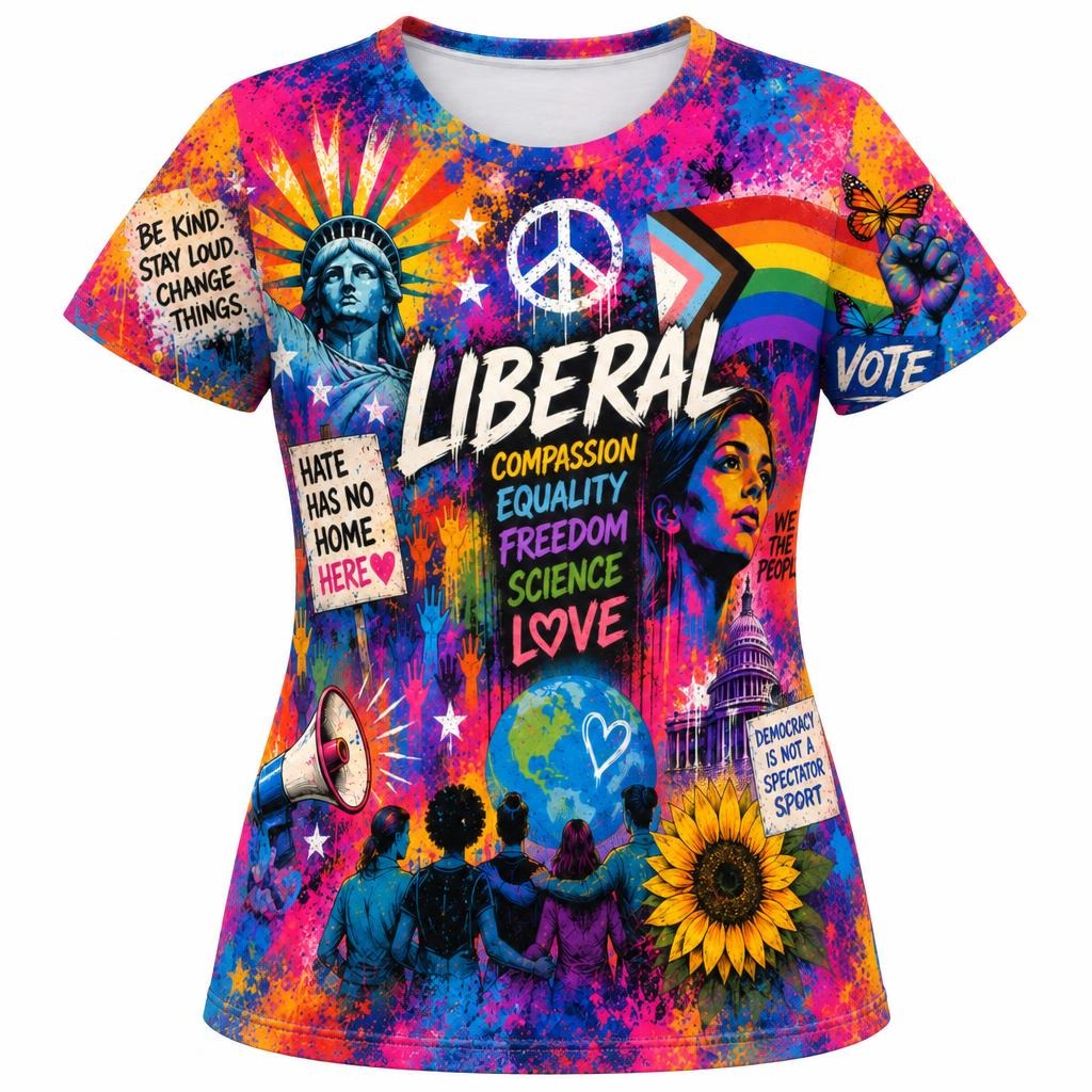 Liberal Pride Collage All Over Women's T-Shirt