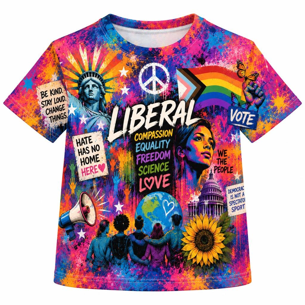 Liberal Pride Collage All Over Toddler T-Shirt