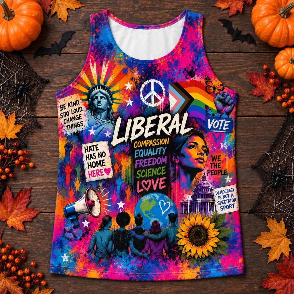 Liberal Pride Collage All Over Men's Tank Top