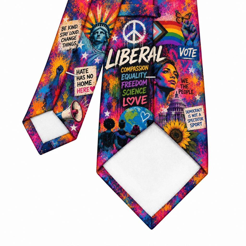 Liberal Pride Collage All Over Men's Neck Tie