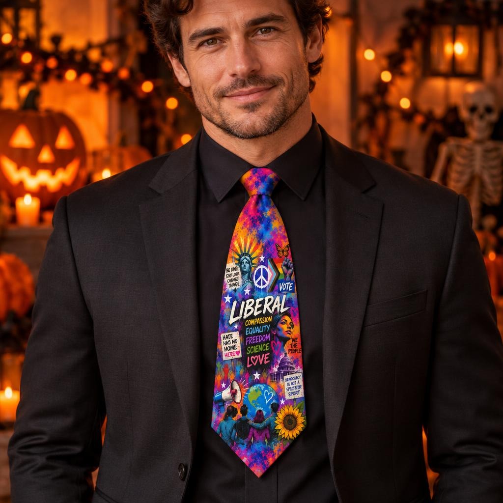 Liberal Pride Collage All Over Men's Neck Tie
