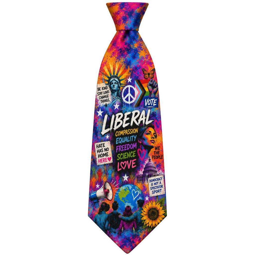 Liberal Pride Collage All Over Men's Neck Tie