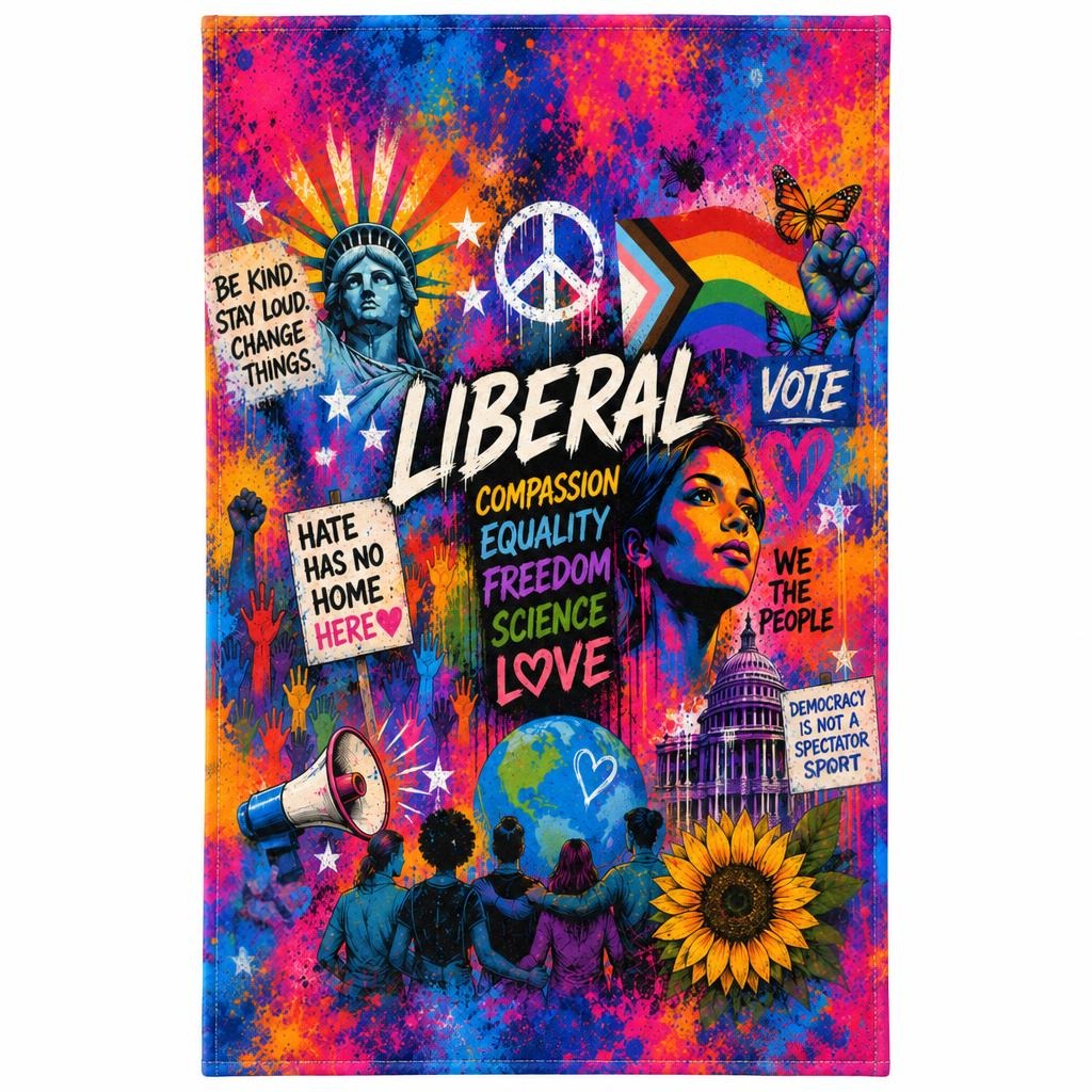Liberal Pride Collage All Over Sports Towel