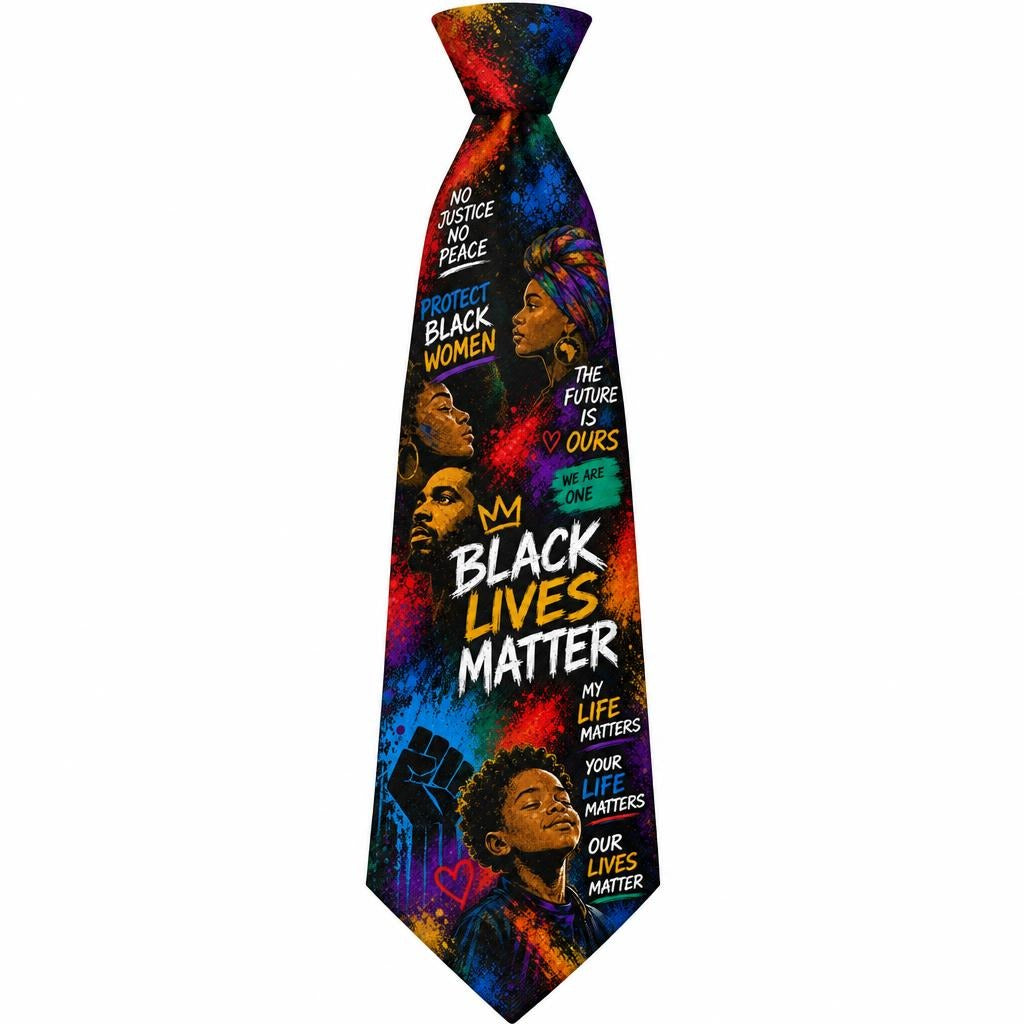 Black Lives Matter Unity Collage All Over Men's Neck Tie