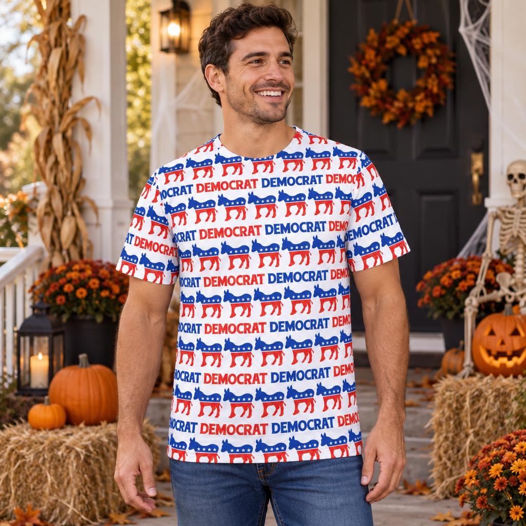 Democratic Donkey Pattern All Over Men's T-Shirt