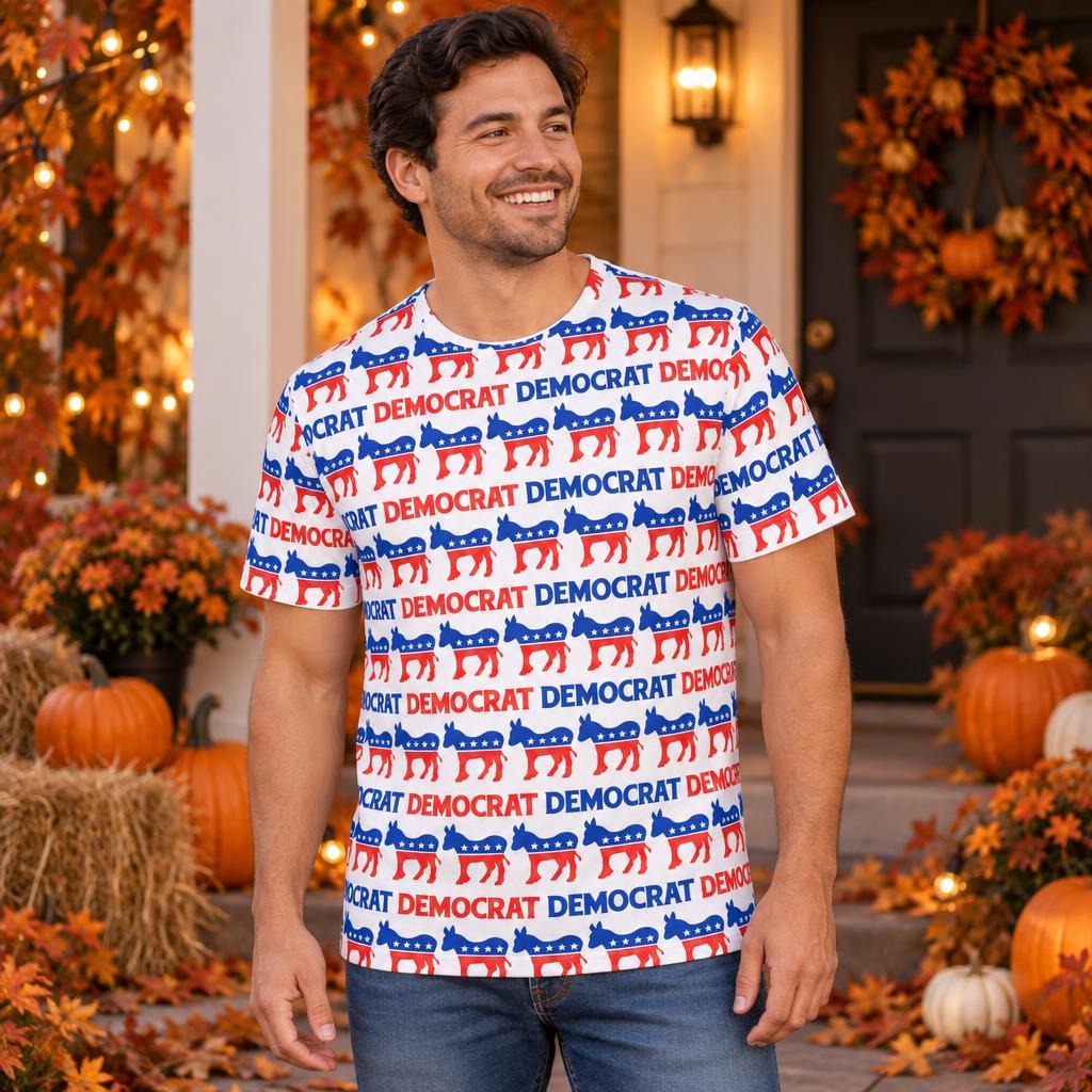 Democratic Donkey Pattern All Over Men's T-Shirt