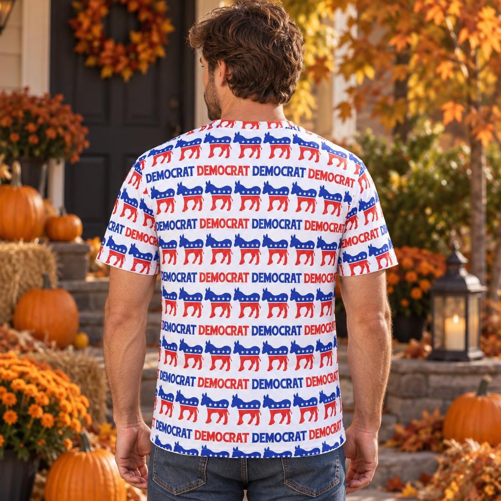 Democratic Donkey Pattern All Over Men's T-Shirt