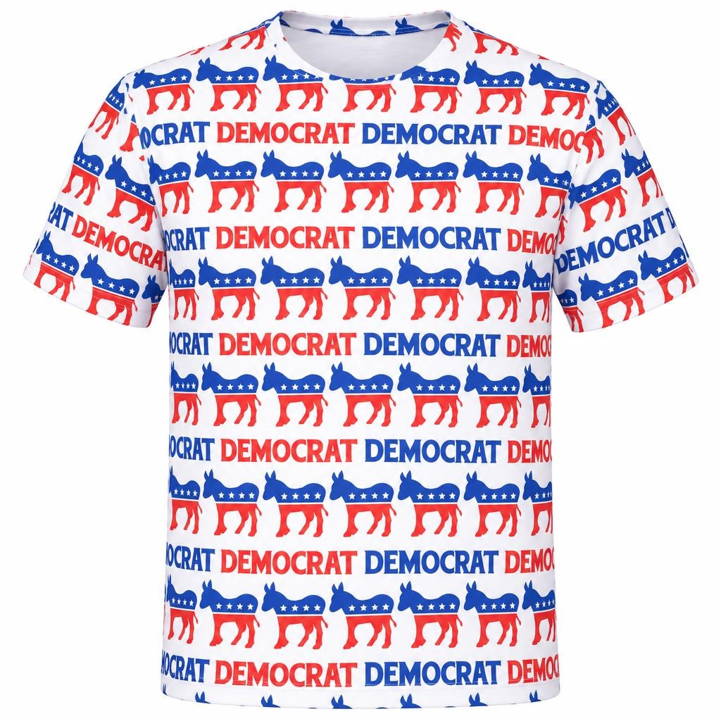 Democratic Donkey Pattern All Over Men's T-Shirt