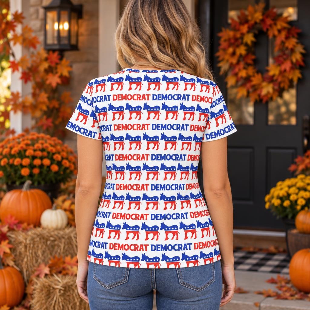 Democratic Donkey Pattern All Over Women's T-Shirt