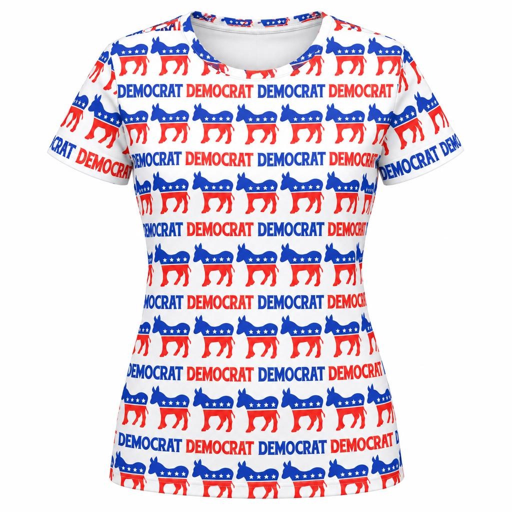 Democratic Donkey Pattern All Over Women's T-Shirt