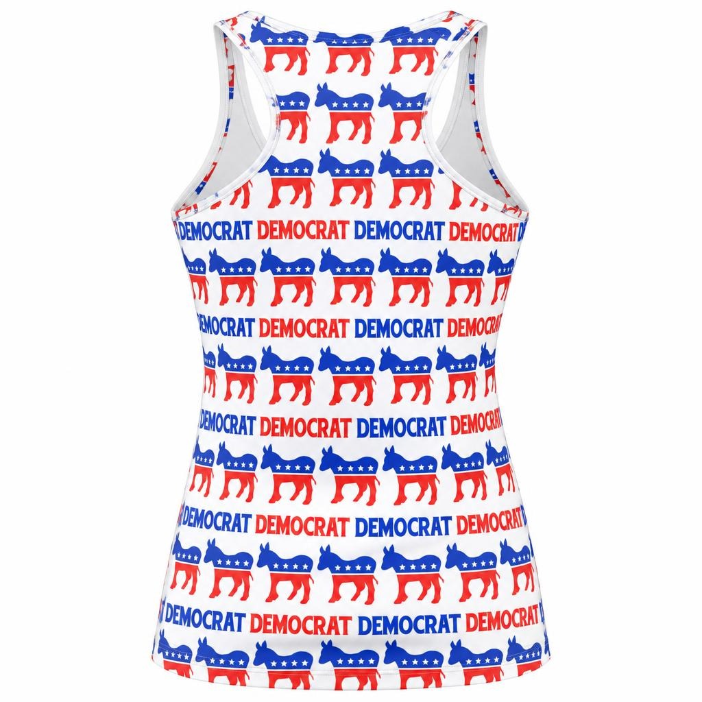 Democratic Donkey Pattern All Over Women's Racerback Tank Top