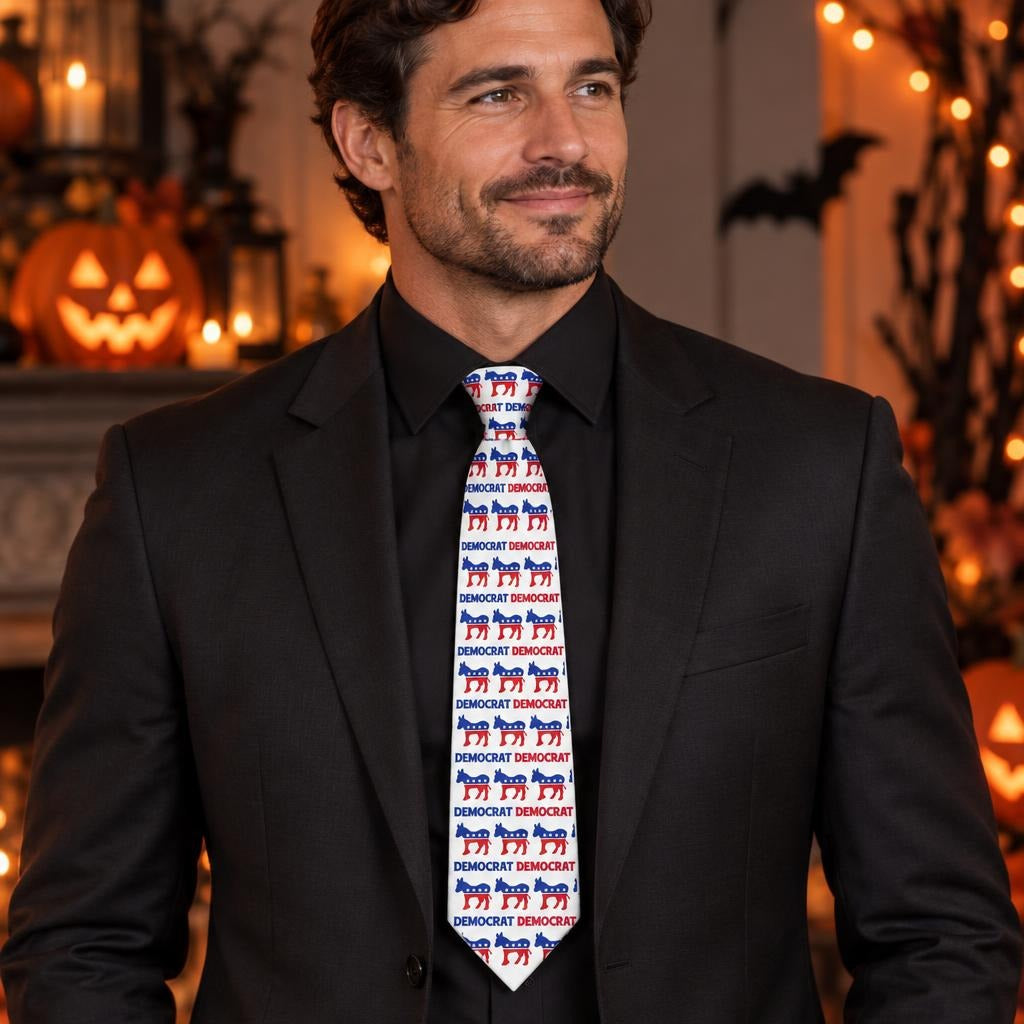 Democratic Donkey Pattern All Over Men's Neck Tie