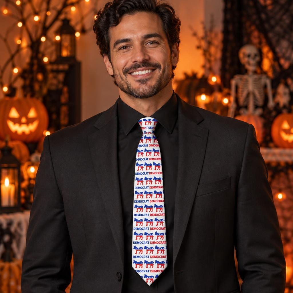 Democratic Donkey Pattern All Over Men's Neck Tie