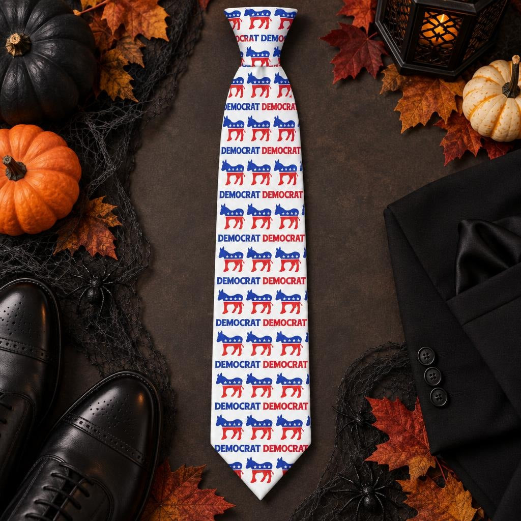 Democratic Donkey Pattern All Over Men's Neck Tie