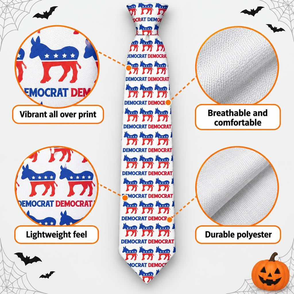 Democratic Donkey Pattern All Over Men's Neck Tie