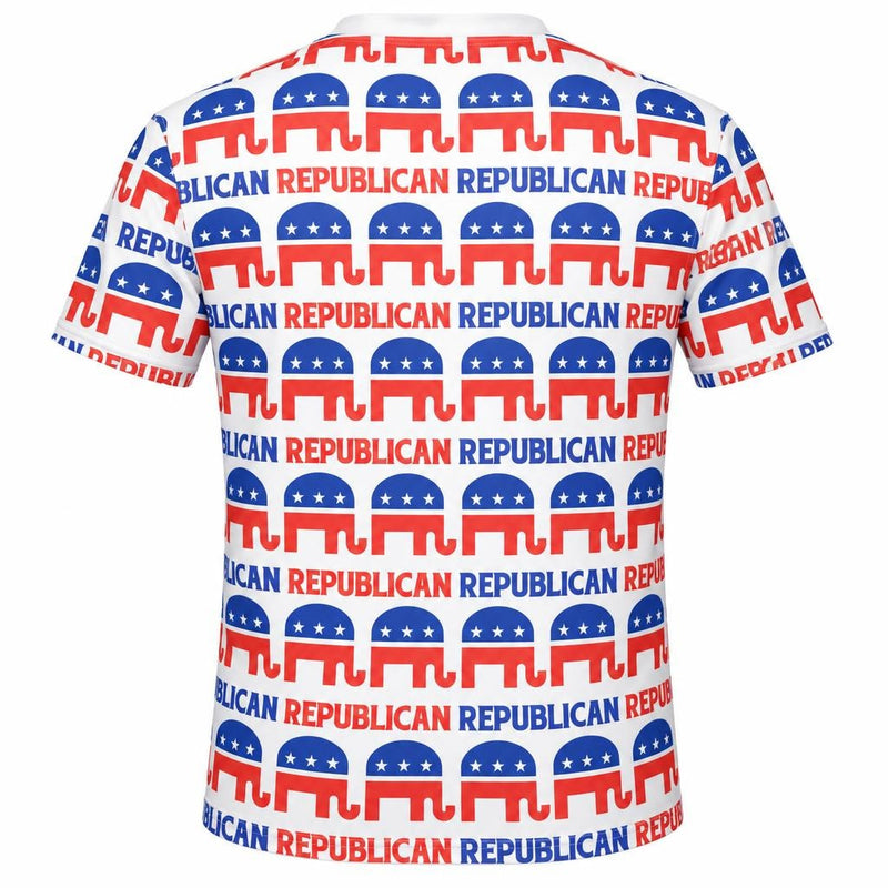 Republican Elephant Pattern All Over Men's T-Shirt Men's T-Shirts Old Glory