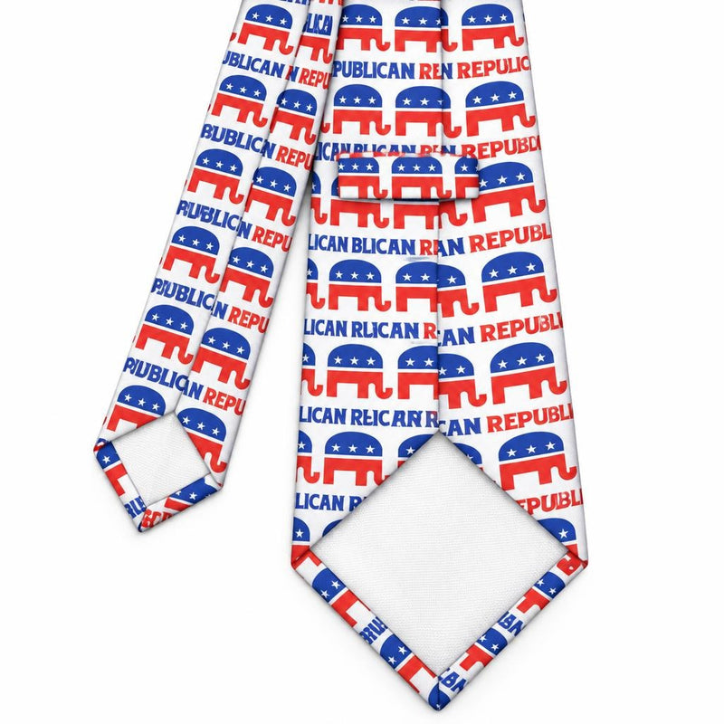 Republican Elephant Pattern All Over Men's Neck Tie Men's Ties Old Glory