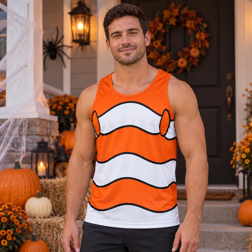 Orange Clownfish Costume All Over Men's Tank Top