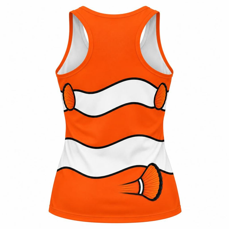 Orange Clownfish Costume All Over Women's Racerback Tank Top Women's Tank Tops Old Glory