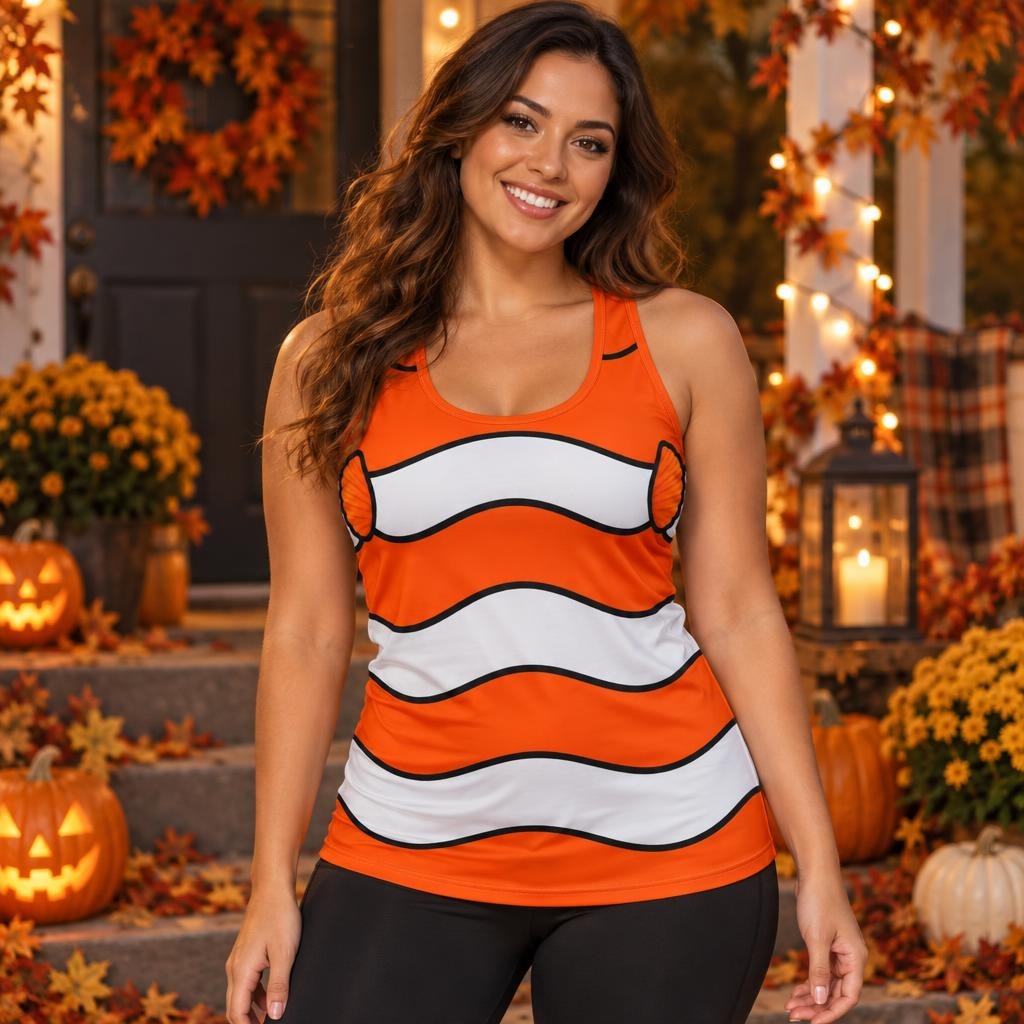 Orange Clownfish Costume All Over Women's Racerback Tank Top