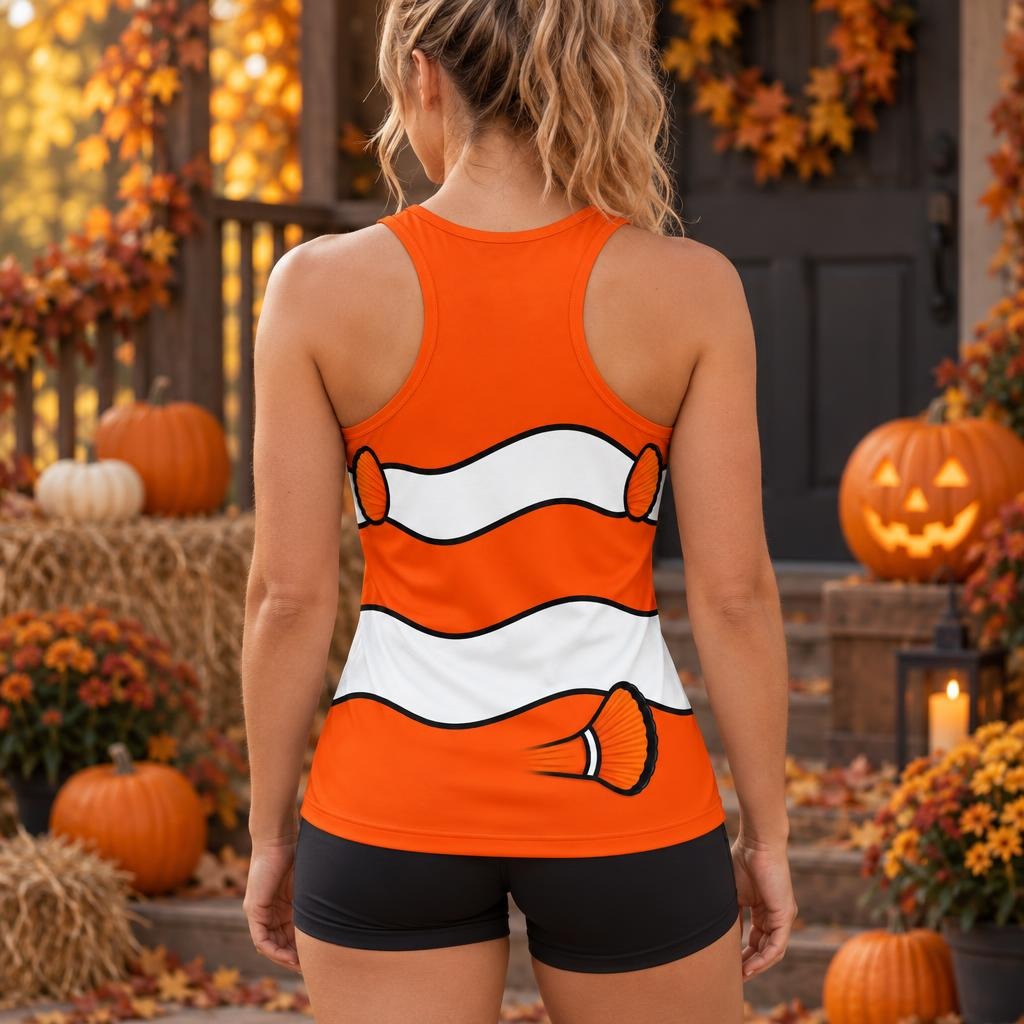 Orange Clownfish Costume All Over Women's Racerback Tank Top