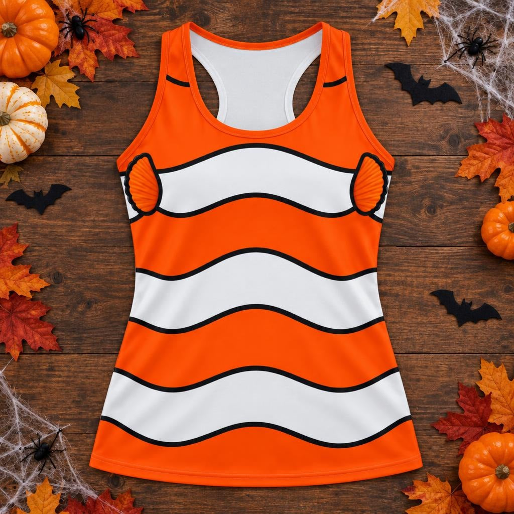 Orange Clownfish Costume All Over Women's Racerback Tank Top