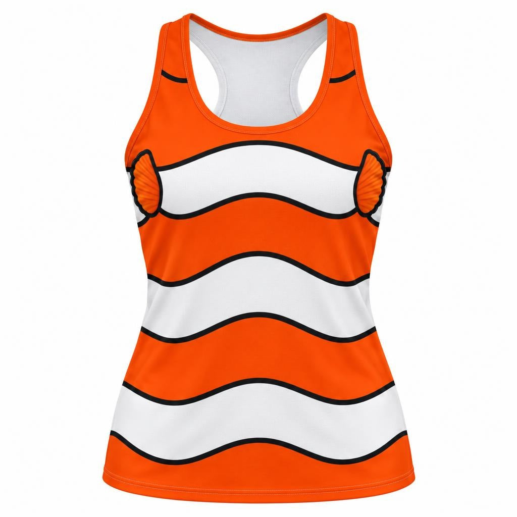 Orange Clownfish Costume All Over Women's Racerback Tank Top