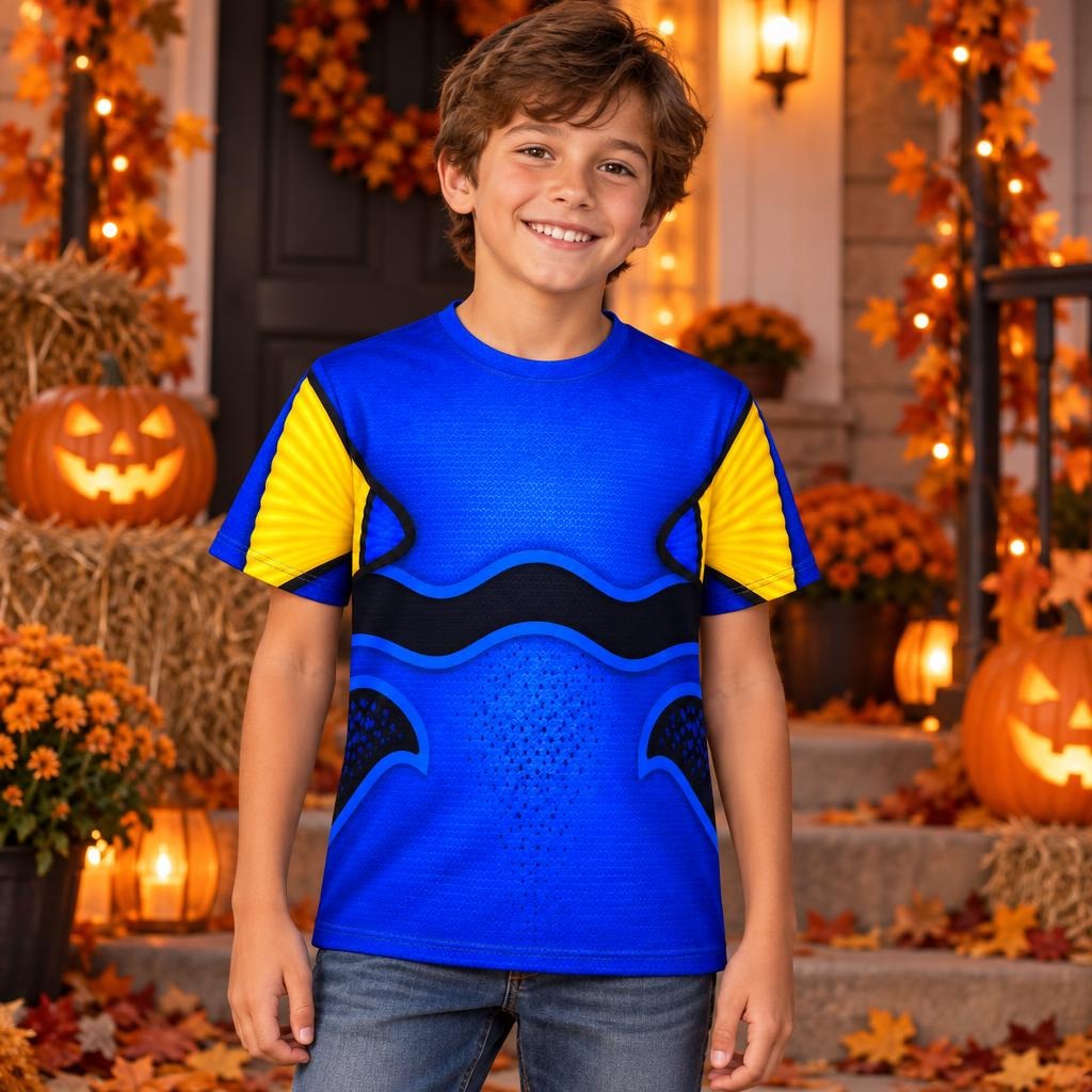 Blue Tang Fish Costume All Over Youth T-Shirt