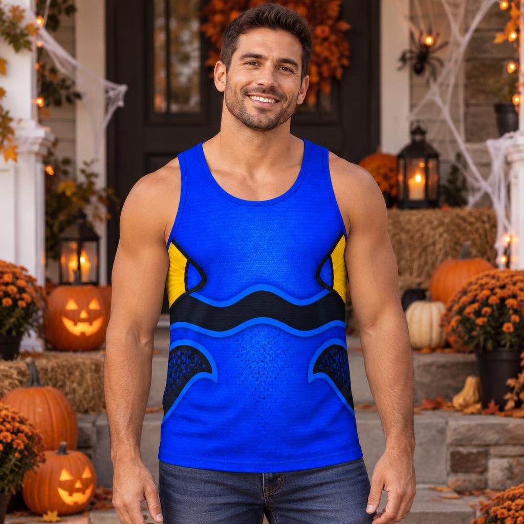 Blue Tang Fish Costume All Over Men's Tank Top