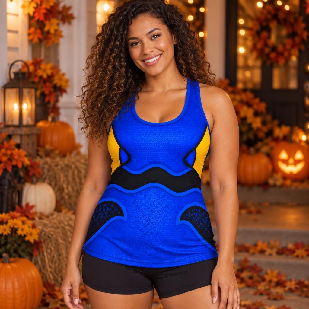 Blue Tang Fish Costume All Over Women's Racerback Tank Top