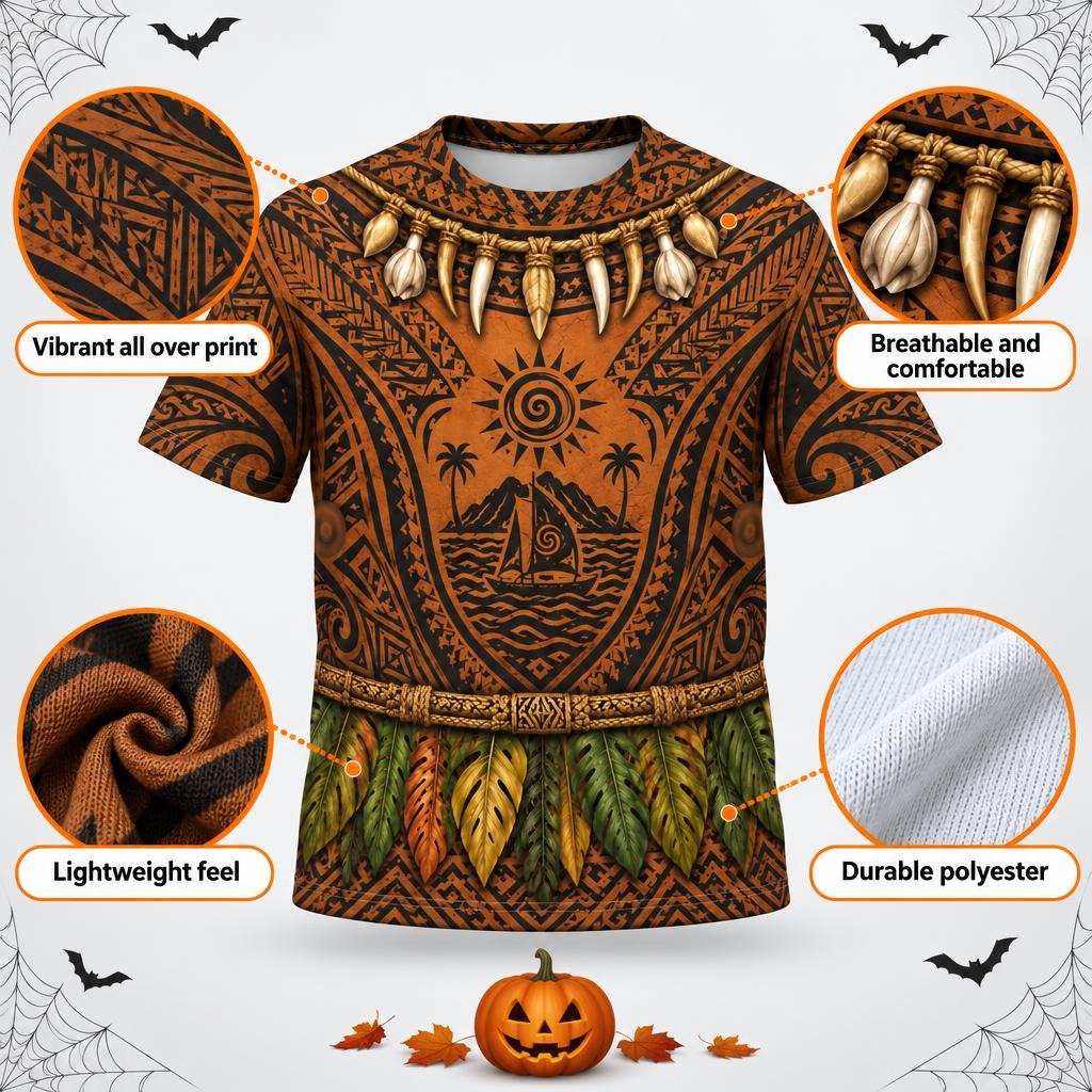 Polynesian Island Warrior Costume All Over Men's T-Shirt