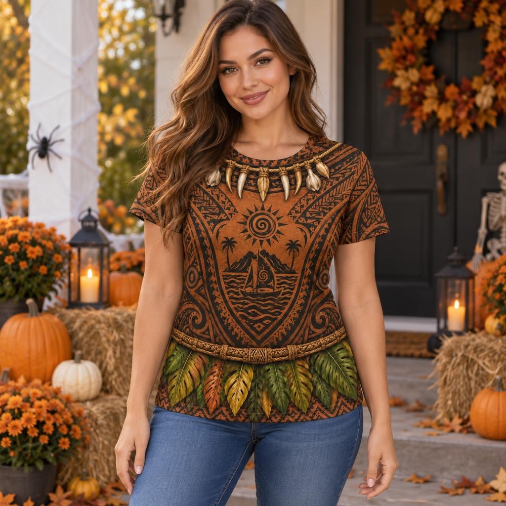 Polynesian Island Warrior Costume All Over Women's T-Shirt
