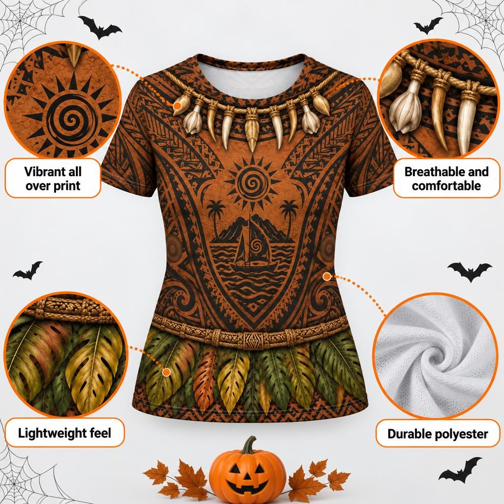 Polynesian Island Warrior Costume All Over Women's T-Shirt