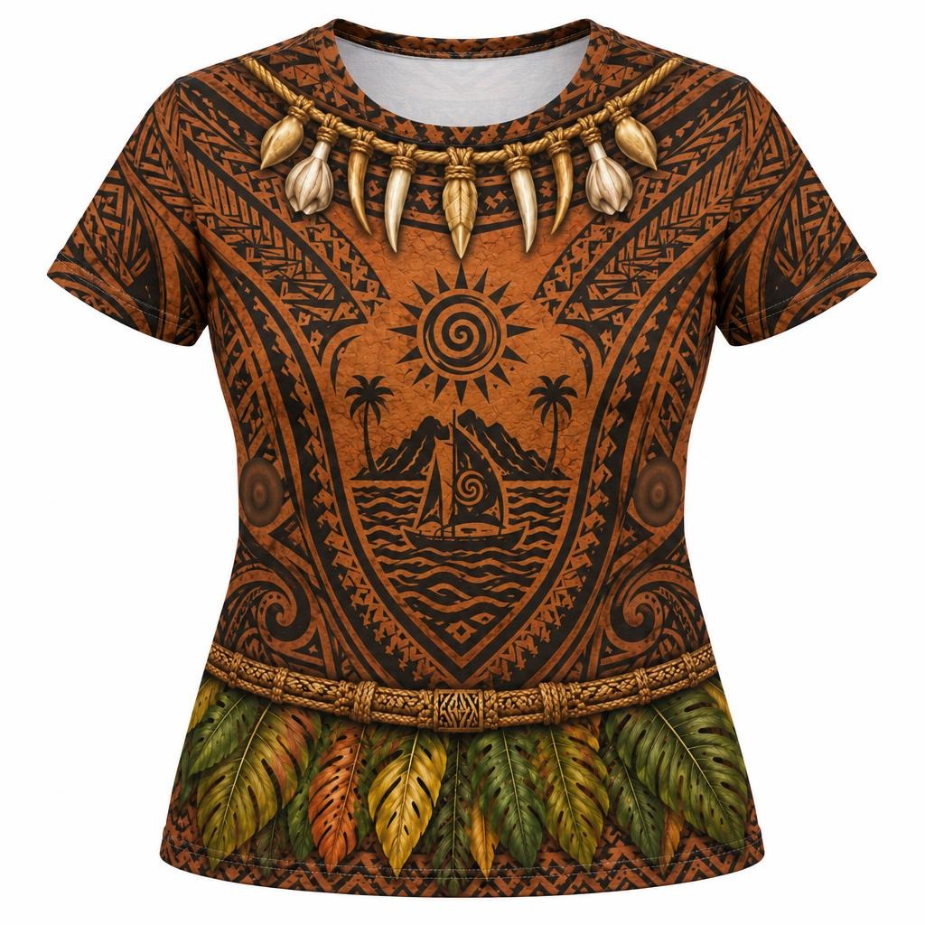 Polynesian Island Warrior Costume All Over Women's T-Shirt