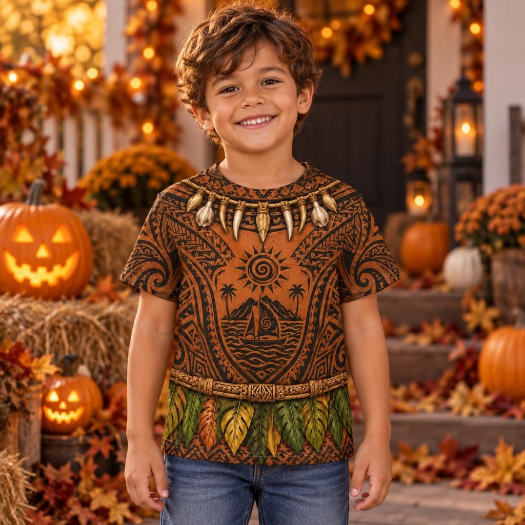 Polynesian Island Warrior Costume All Over Toddler T-Shirt