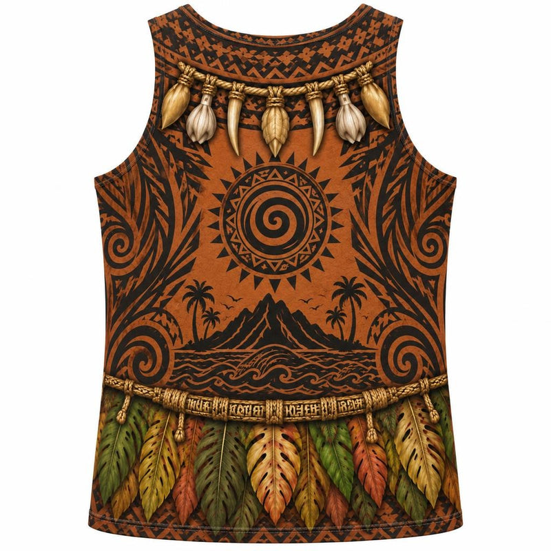 Polynesian Island Warrior Costume All Over Men's Tank Top Men's Tank Tops Old Glory