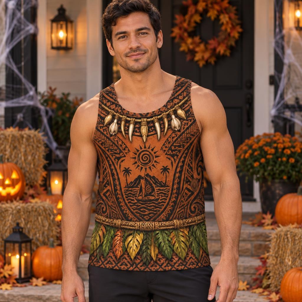Polynesian Island Warrior Costume All Over Men's Tank Top