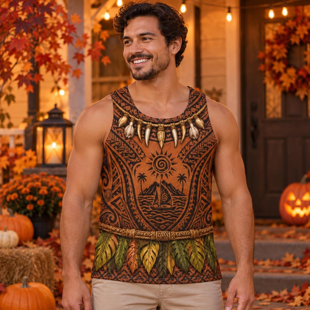 Polynesian Island Warrior Costume All Over Men's Tank Top