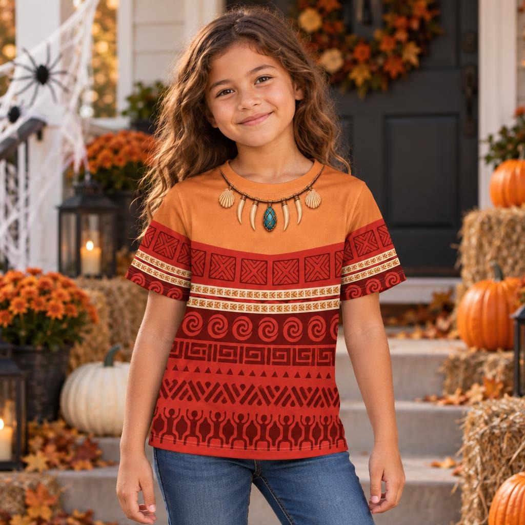 Polynesian Island Princess Costume All Over Youth T-Shirt