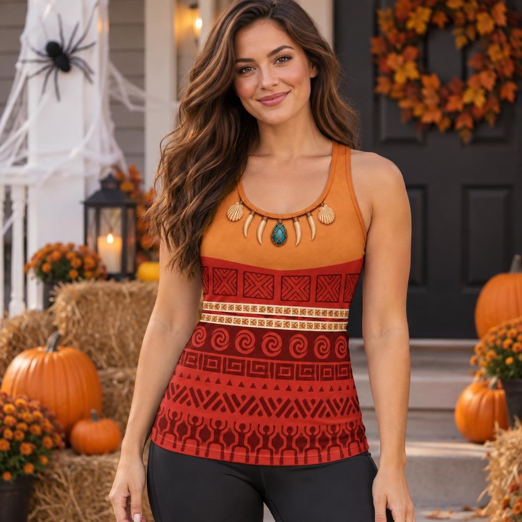 Polynesian Island Princess Costume All Over Women's Racerback Tank Top