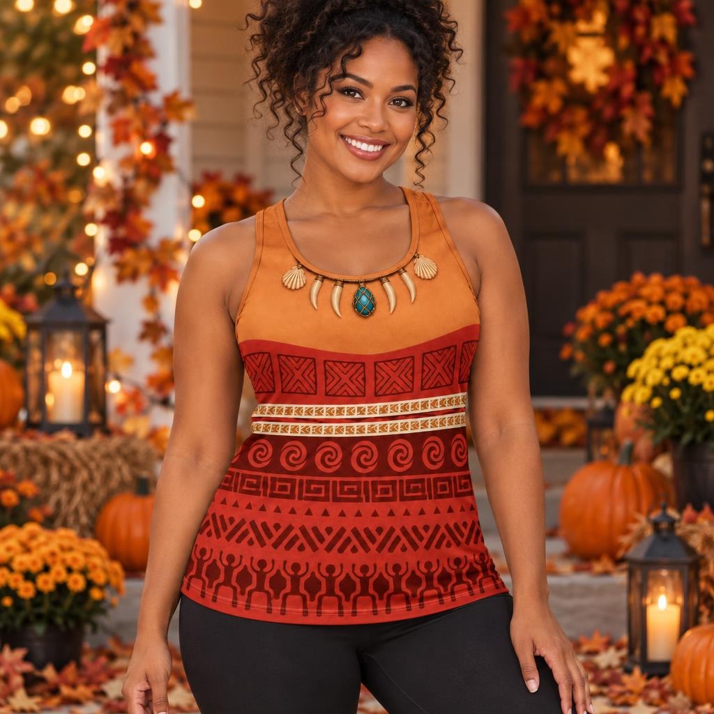 Polynesian Island Princess Costume All Over Women's Racerback Tank Top