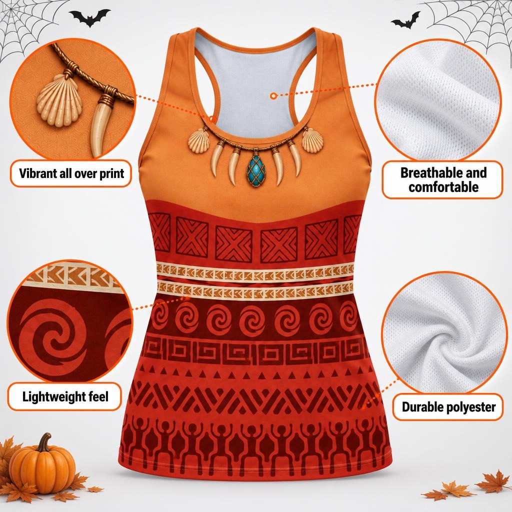 Polynesian Island Princess Costume All Over Women's Racerback Tank Top