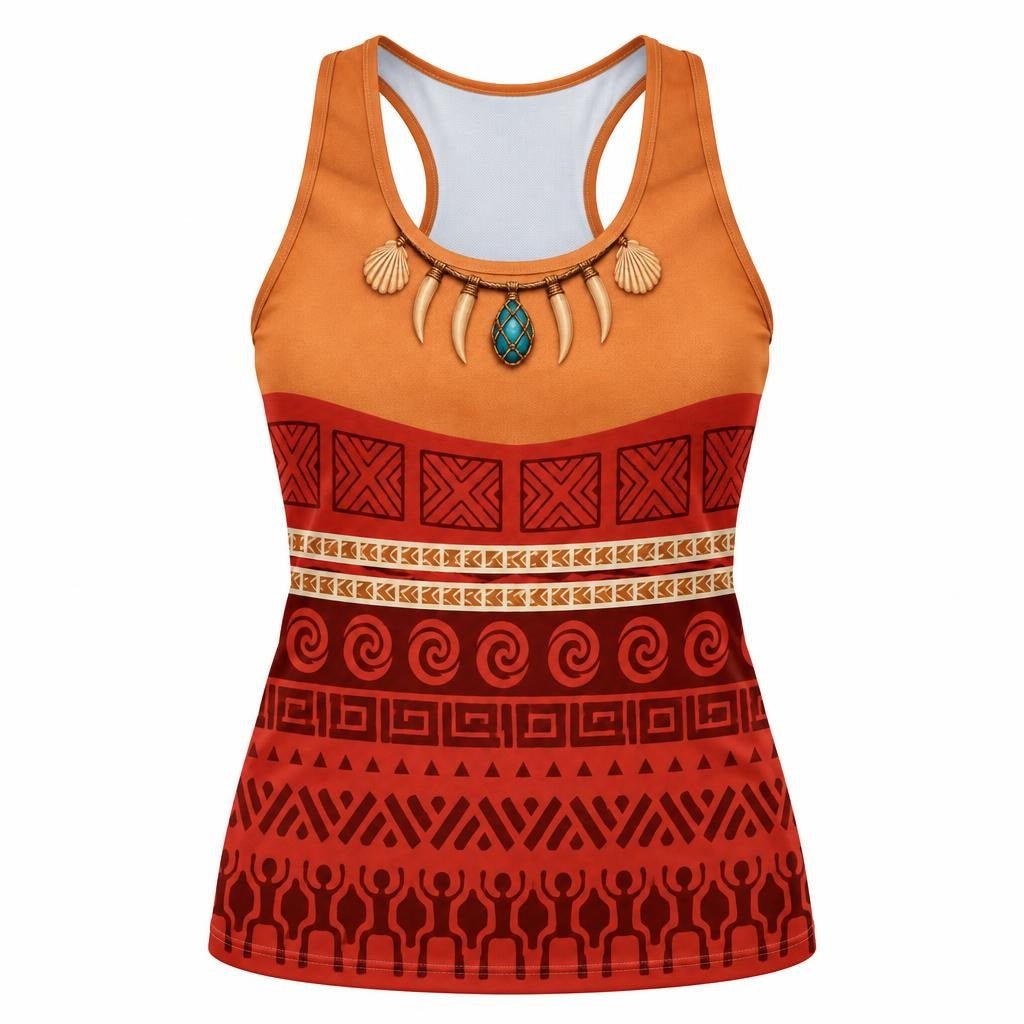 Polynesian Island Princess Costume All Over Women's Racerback Tank Top