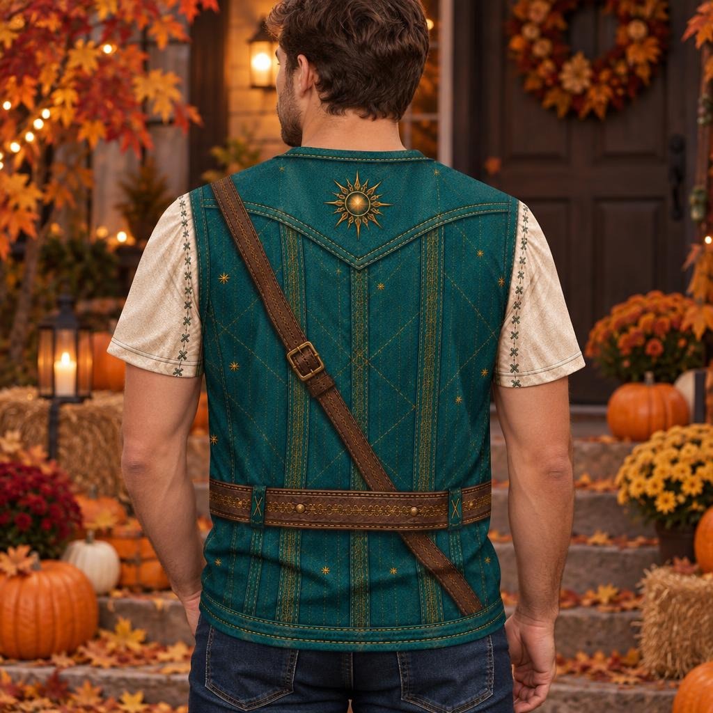 Green Vest Fairytale Adventurer Hero Costume All Over Men's T-Shirt