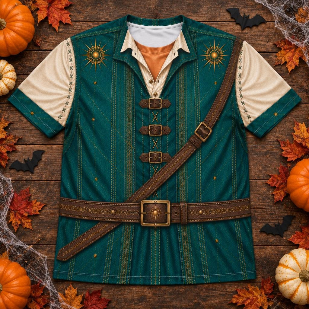 Green Vest Fairytale Adventurer Hero Costume All Over Men's T-Shirt